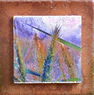 Photograph of sea oats transferred to tile